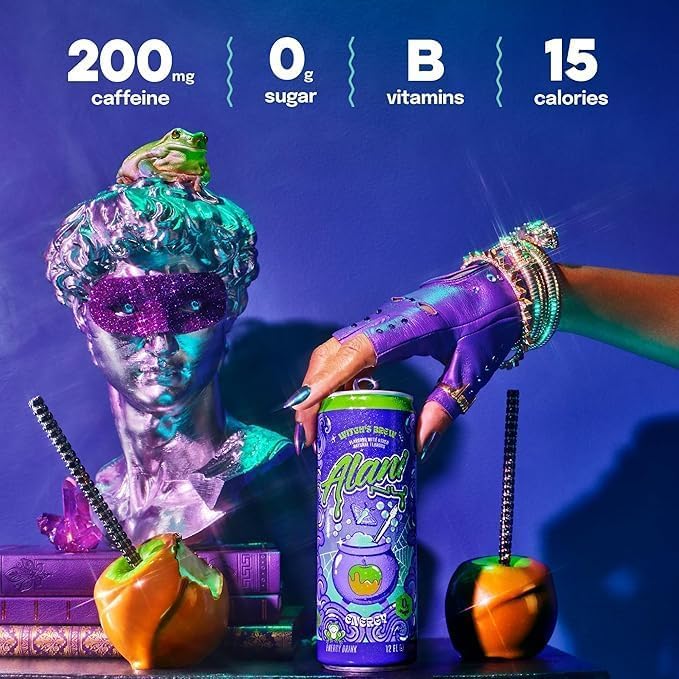 Witch's Brew Energy Drink, Sugar Free, Low Calorie Energy Drinks, 12 Fl Oz Cans, 12 Pack