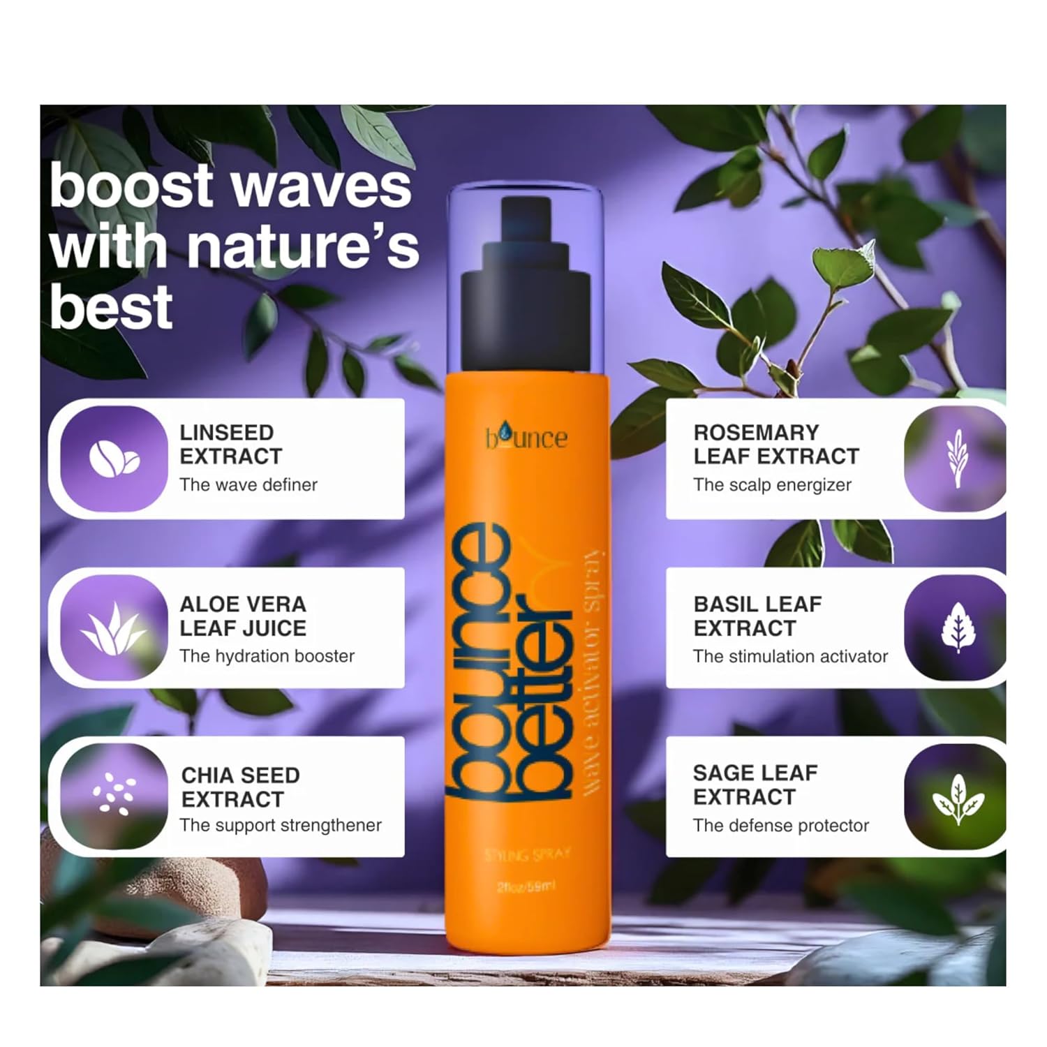 Wave Activator Spray for Curly Hair | Anti-Frizz Formula | Leave-in Conditioner | For Wavy Hair | Prevents Split Ends & Breakage