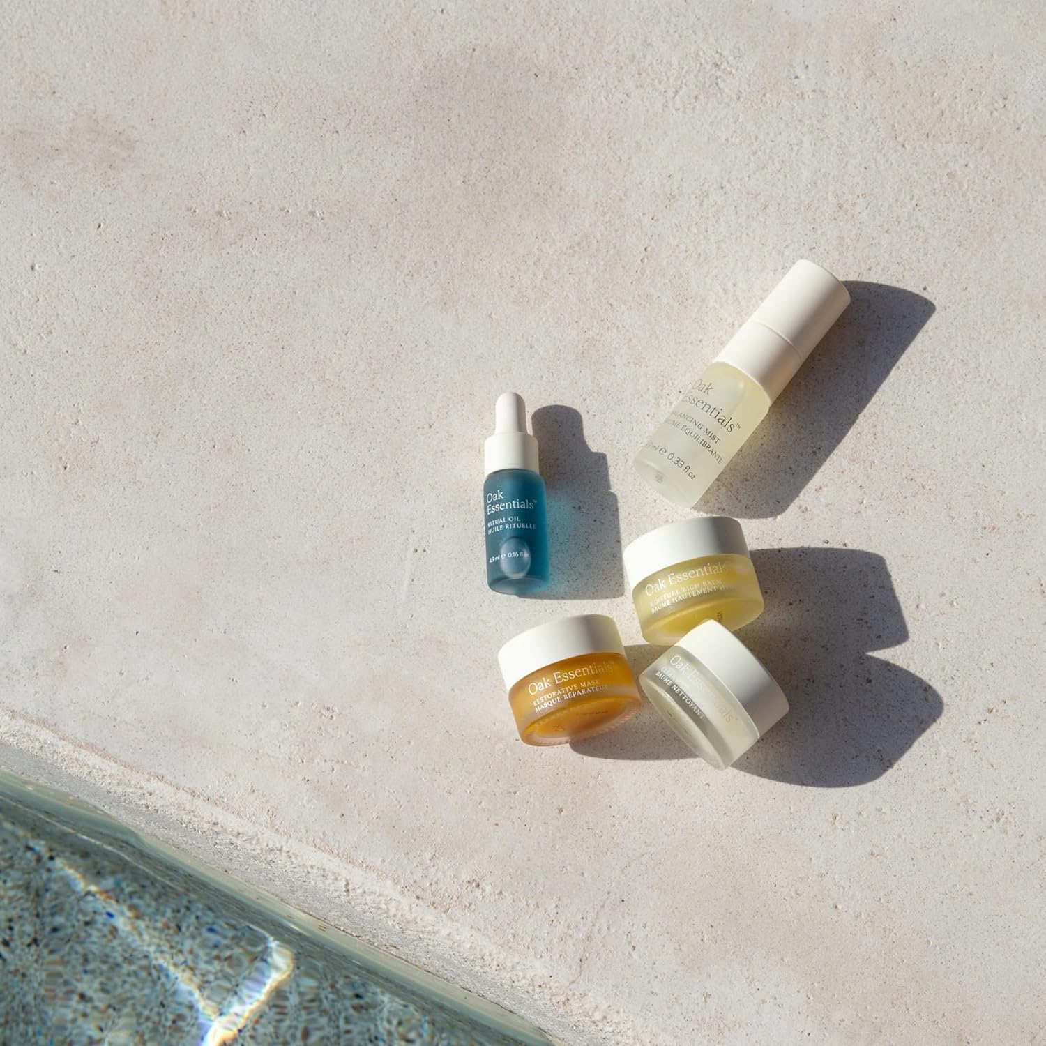 Oak Essentials Mini Routine | Clean Hydrating Travel-Size Set with Cleanser, Mask, Balm, Oil & Toner