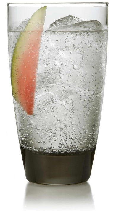 Classic Smoke Tumbler Glasses, Classy, Timeless Drinkware Set of 12, 18 Oz, Dishwasher Safe Drinking Cooler Glasses for Special