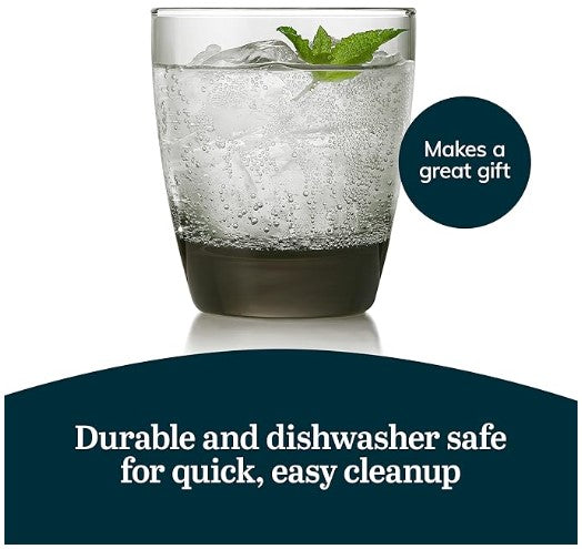 Classic Smoke Tumbler Glasses, Classy, Timeless Drinkware Set of 12, 18 Oz, Dishwasher Safe Drinking Cooler Glasses for Special